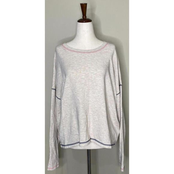 Madewell MWL Superbrushed Pullover Long Sleeve Easygoing Sweatshirt Oatmeal - Picture 2 of 9